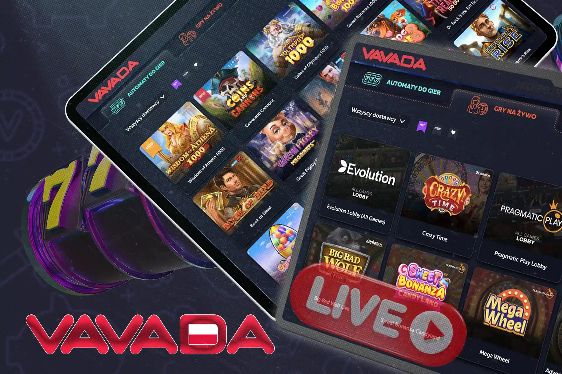 Mnóstwo slotów i gier kasynowych na żywo