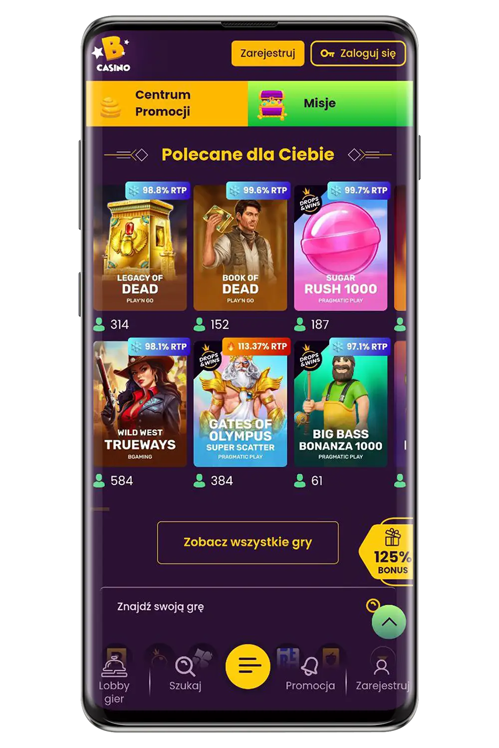 Kasyno Bizzo na urządzeniu mobilnym