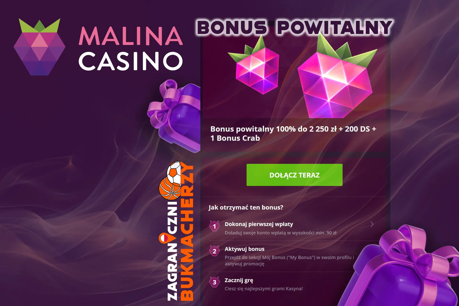 Otrzymaj bonus powitalny od kasyna Malina