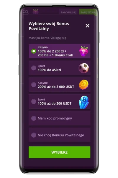 Kasyno Malina na urządzeniu mobilnym