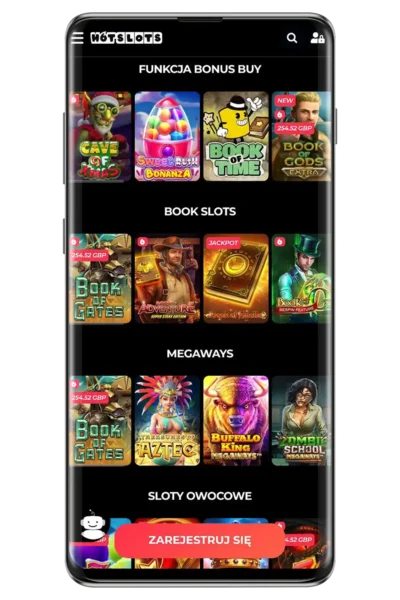 Kasyno HotSlots na urządzeniu mobilnym